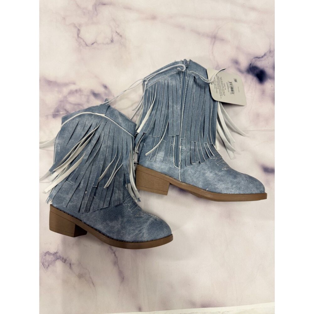 Pawz Girls Blue Western Boots - Picture 3 of 5
